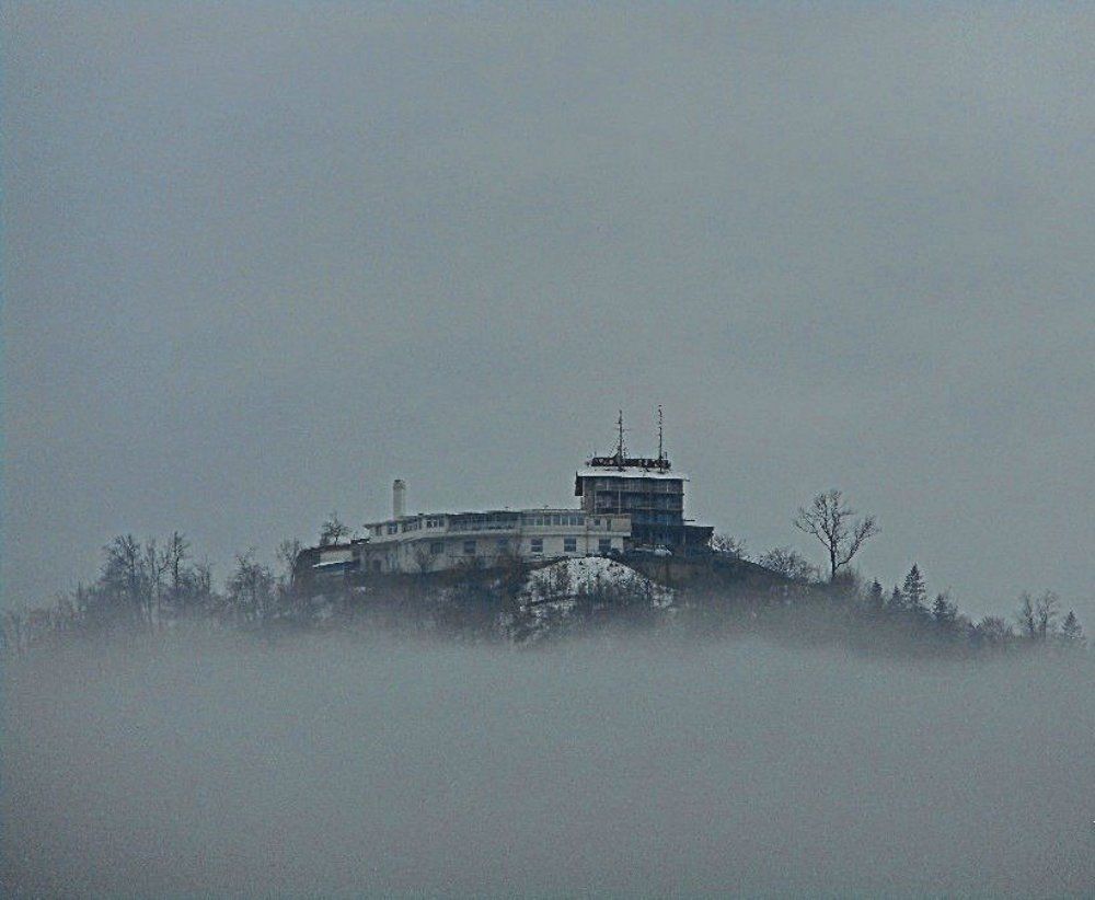Castle emerges from the fog