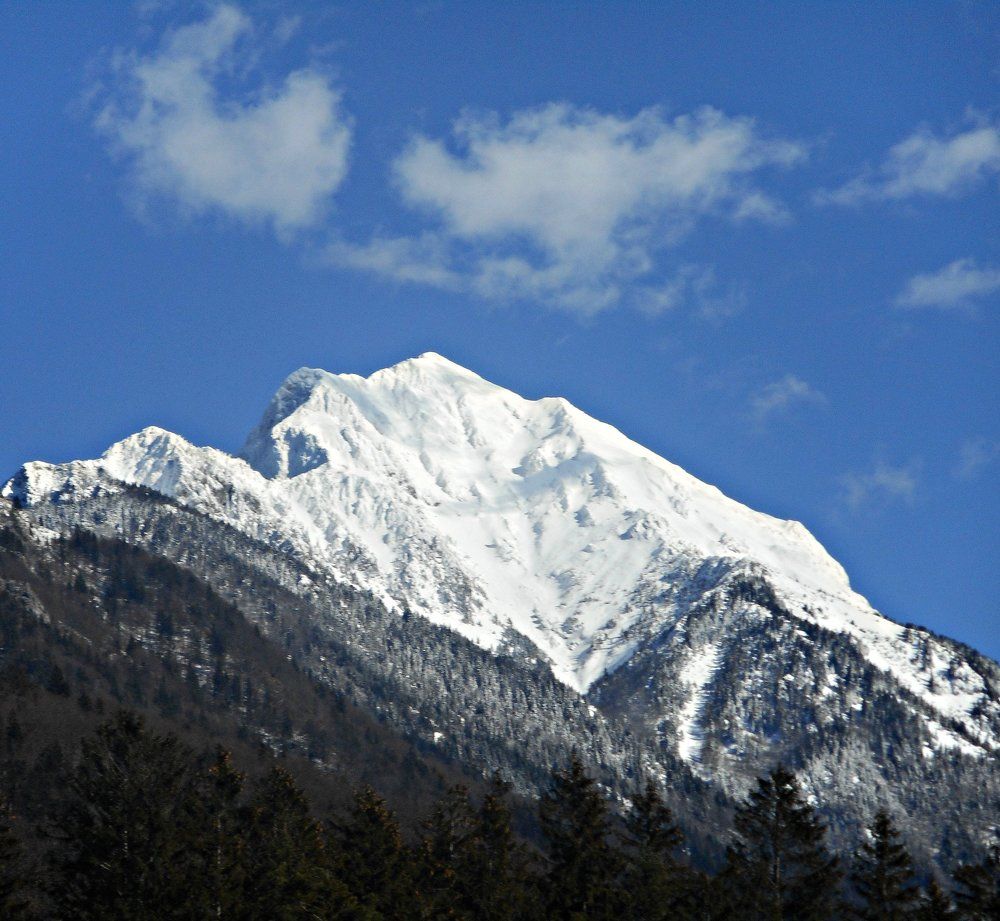 Mountain basking in the sunlight