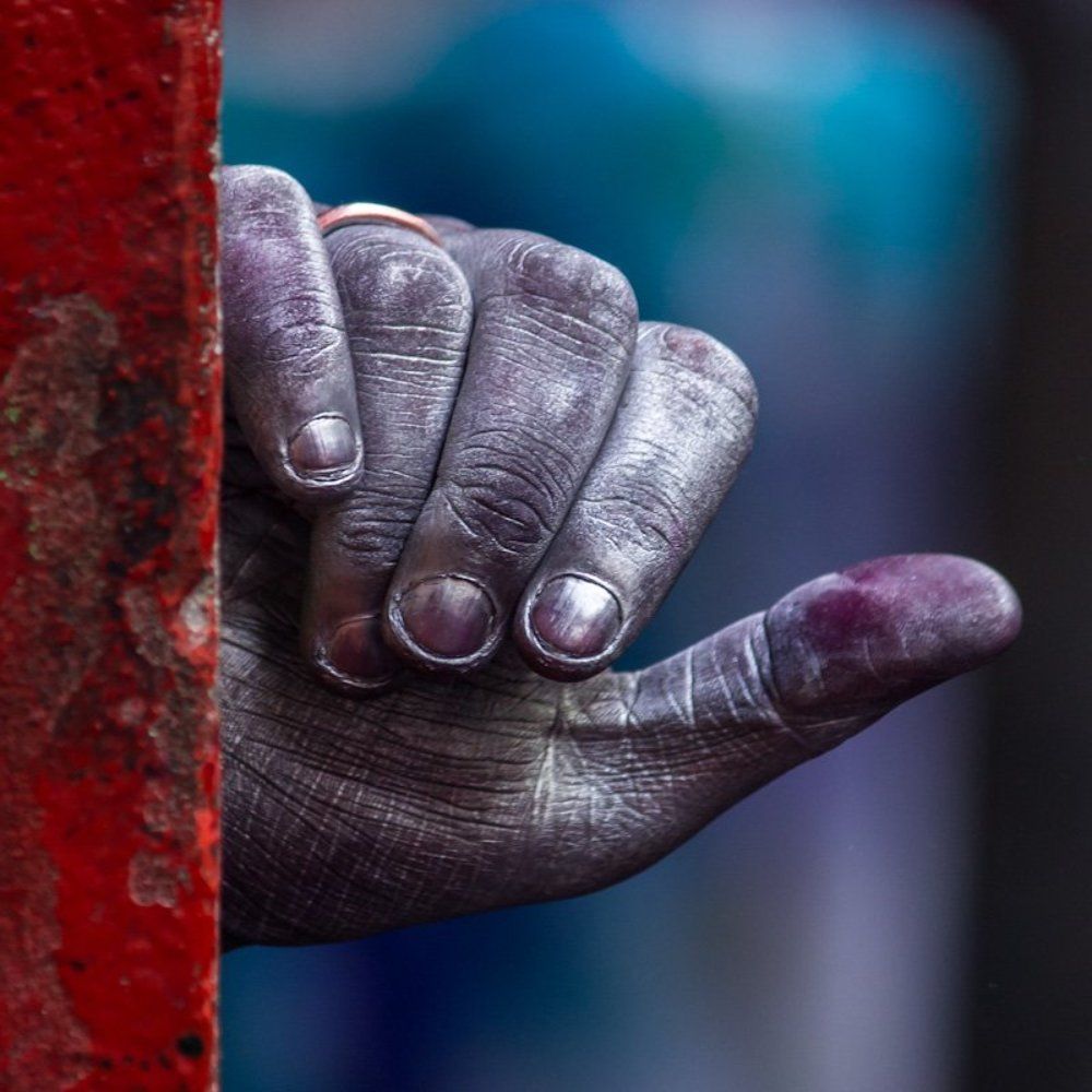 Hand of holi festival