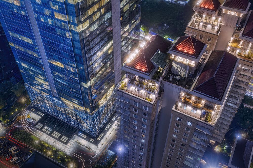 Jakarta office at night
