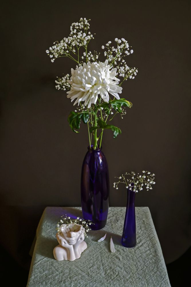 Натюрморт с хризантемой.