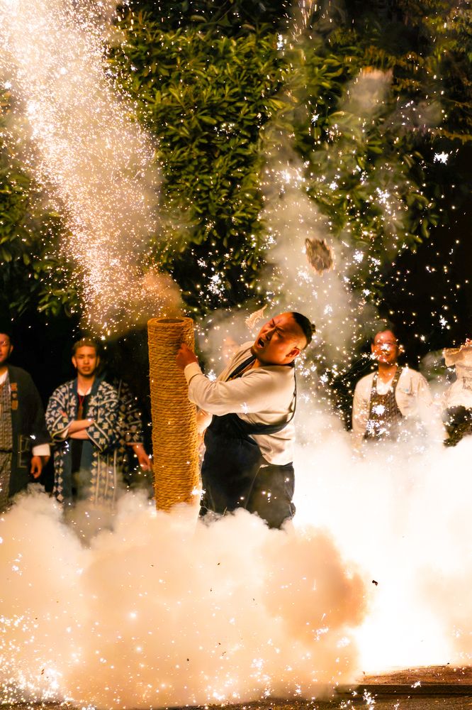 Traditional Japanese Tezutsu-hanabi
