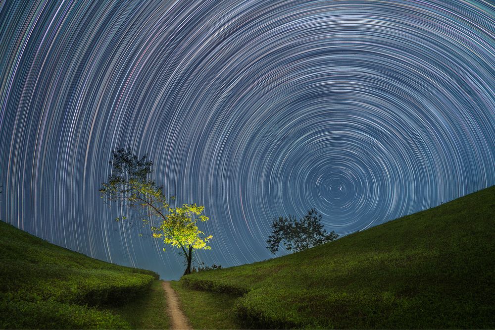Star trails at Long Coc