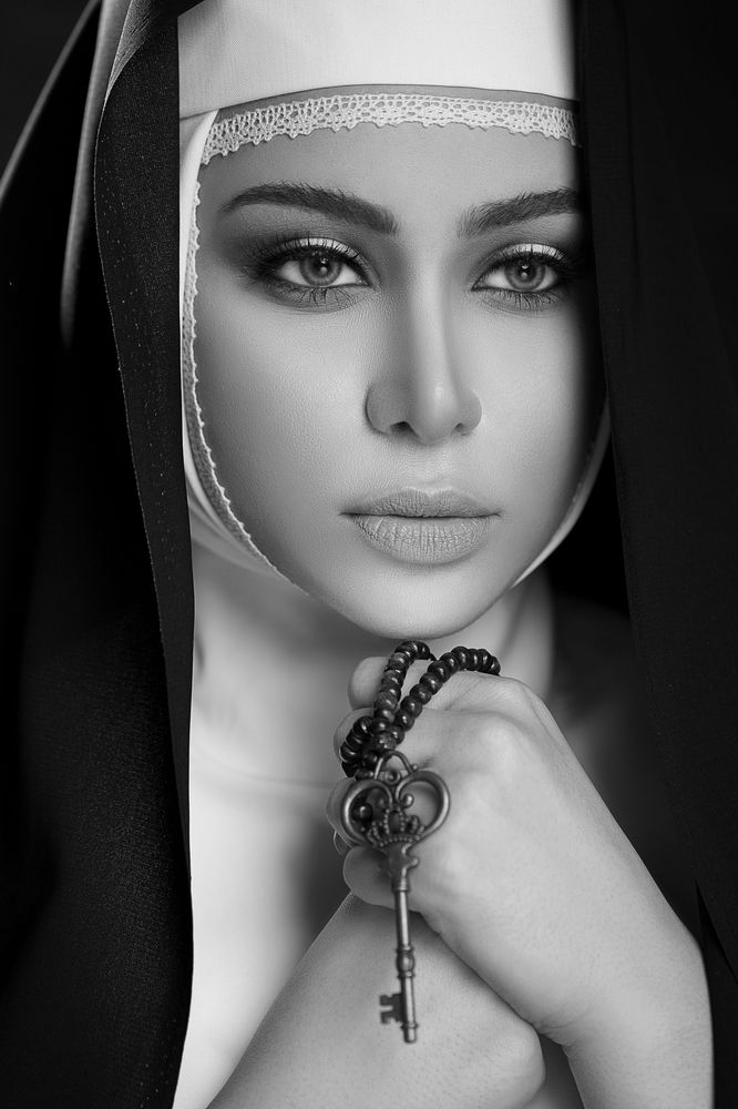 black and white