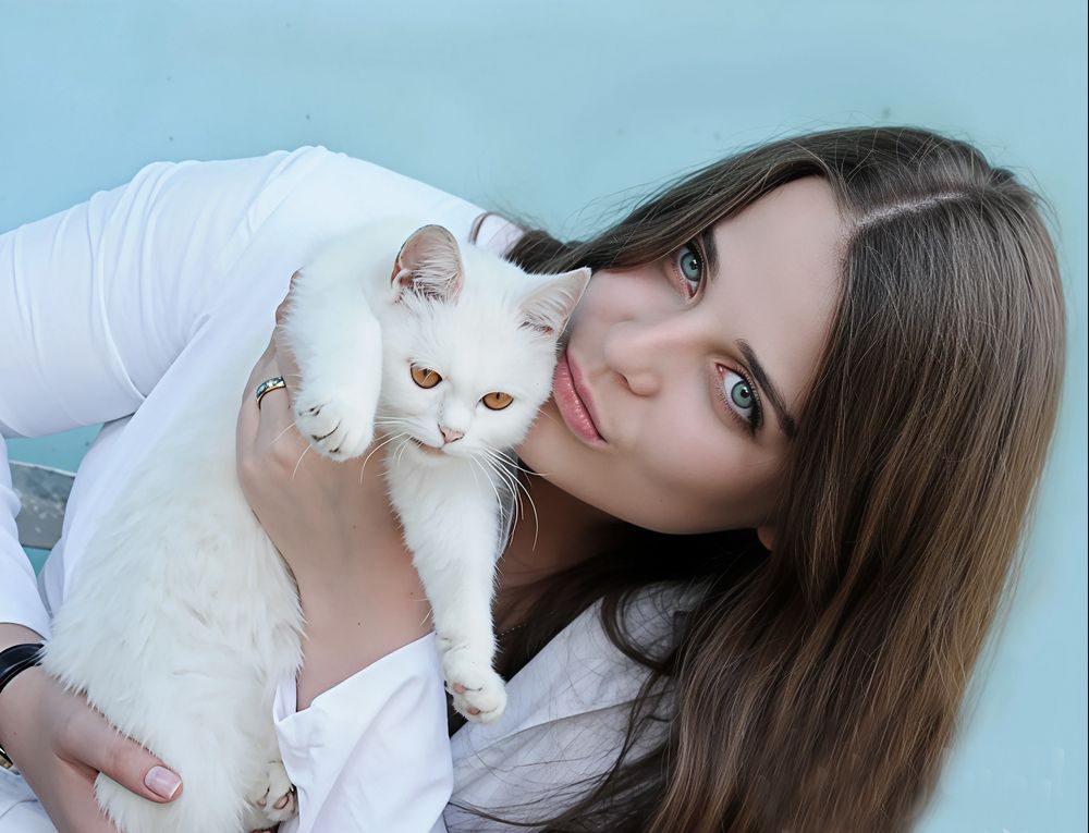 Девушка с котенком
