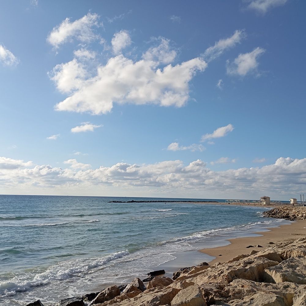 Stone seashore.
