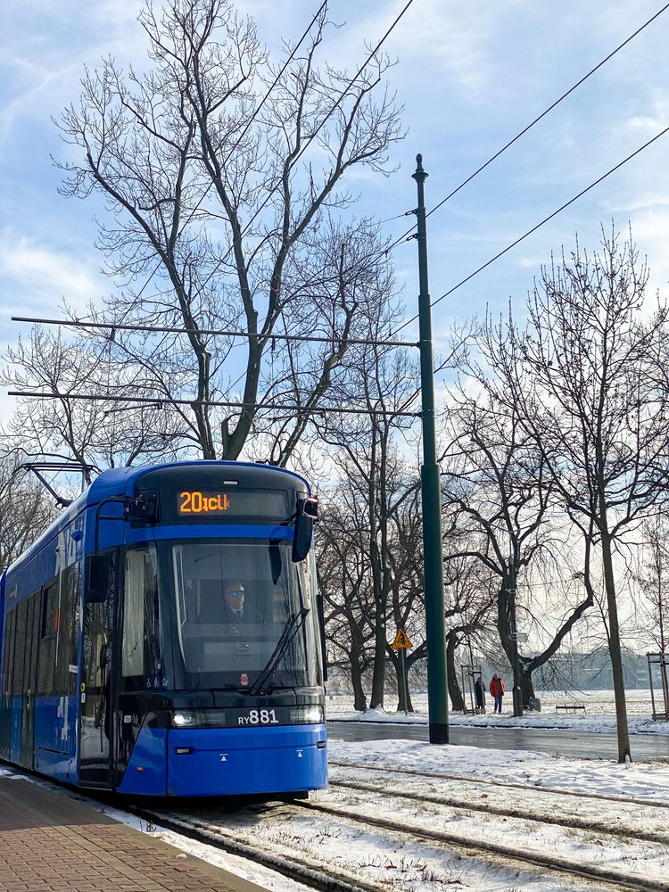 Blue tram