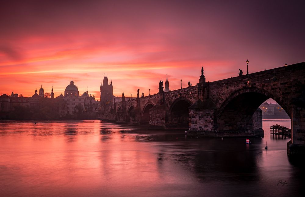 Morning by Charles Bridge.