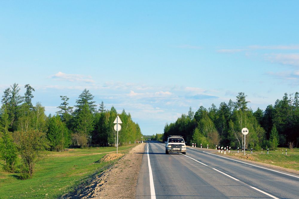 По федеральной трассе  Вилюй.