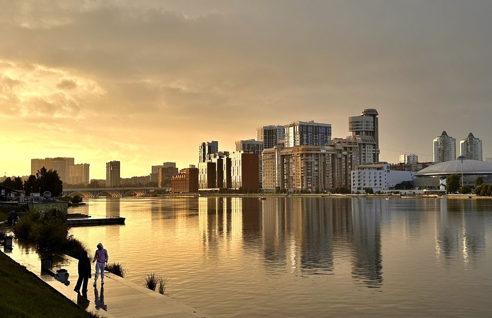 На закате после грозы