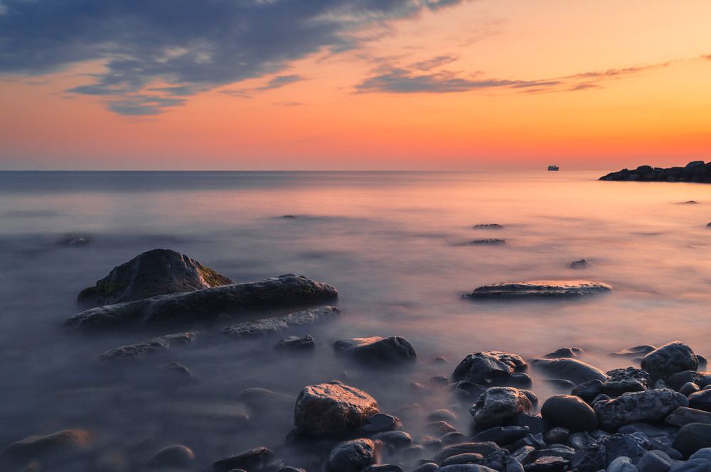 Закат на море.