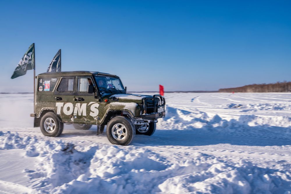 К финишу после гонок по сугробам