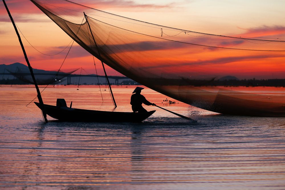 The fisherman at sunrise