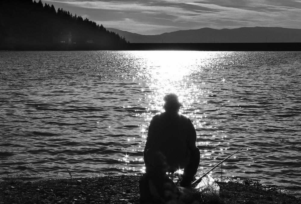 The goldfish won\'t come, but it\'s still nice to sit here...