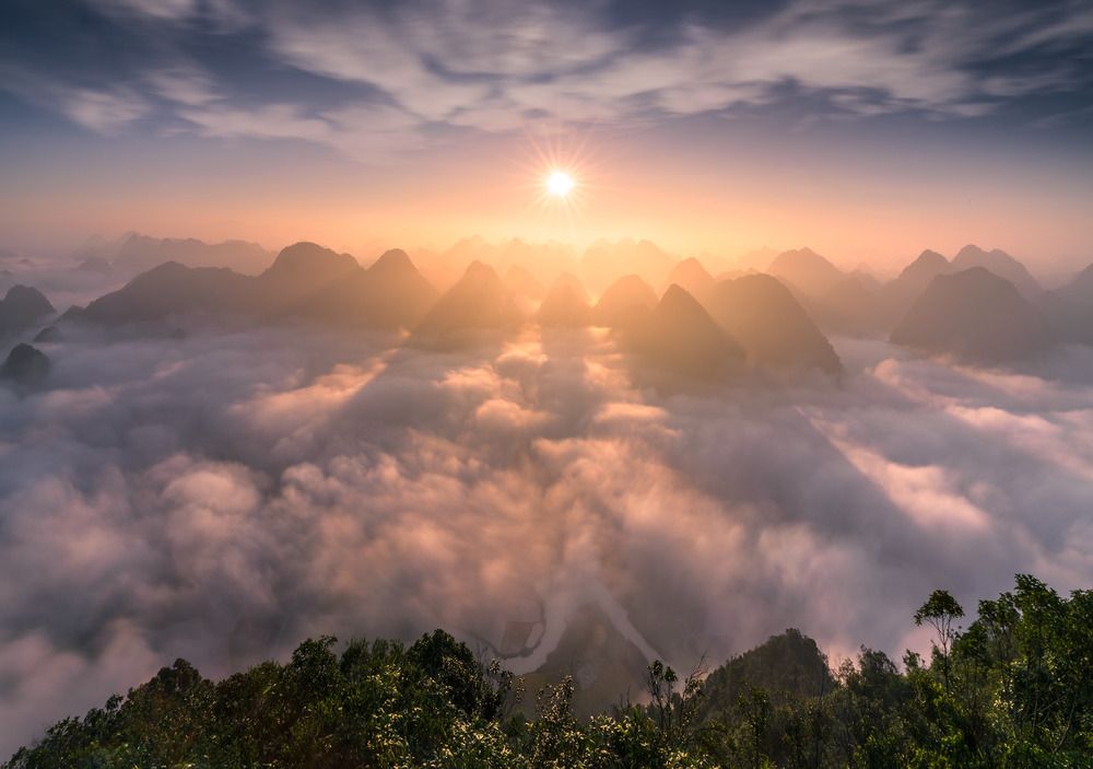 Sunrise at Na Lay Peak, Bac Son, Vietnam