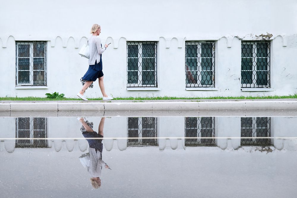 Calm city reflections