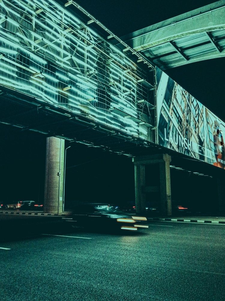 Shot of a speeding car on the road