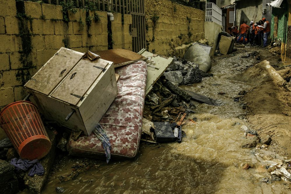 Flooding due to rain in the El Terraplen neighborhood