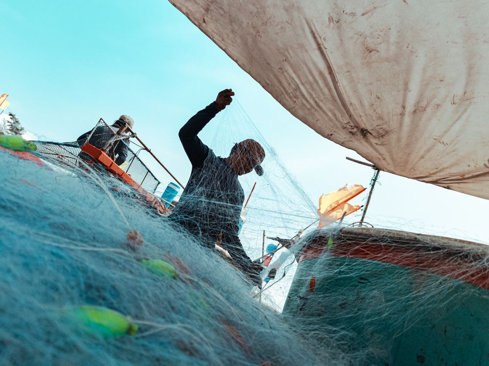 Fishermen in Phuoc Hai sea, Ba Ria, Vietnam