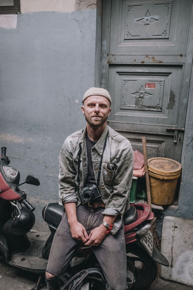 Chris on streets of Da Nang, Vietnam