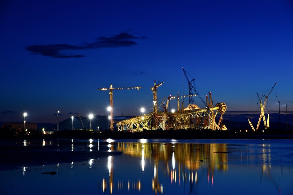 Blue hour and industry