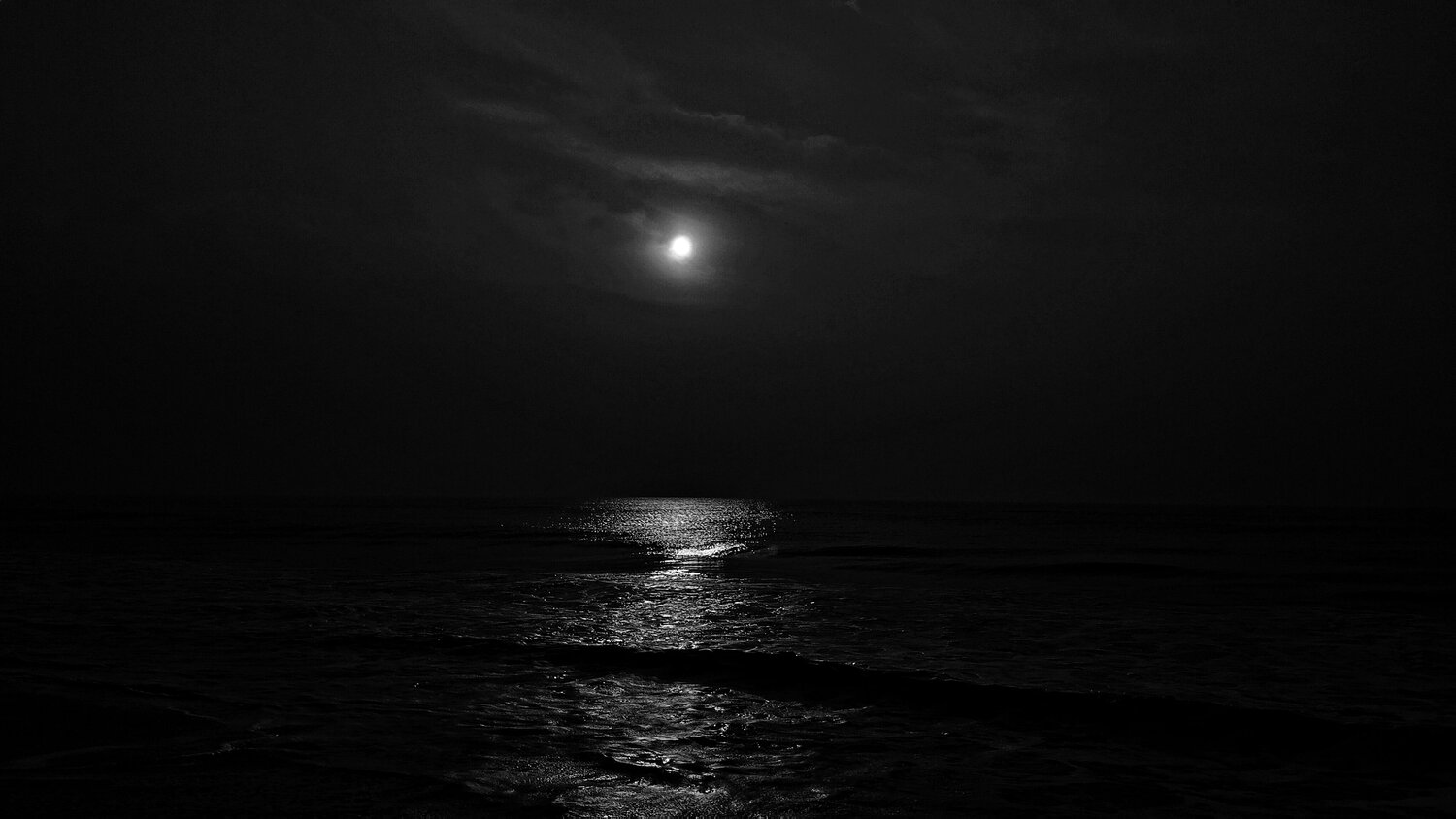 Shining Moonlight on seascape