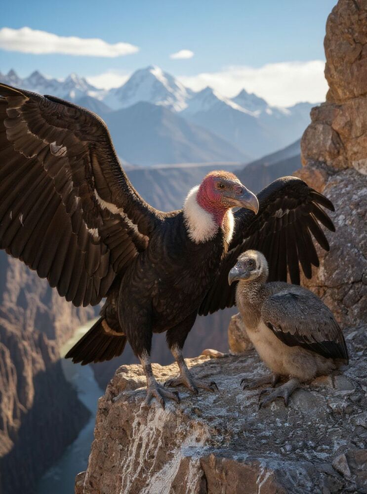 el condor y su cria