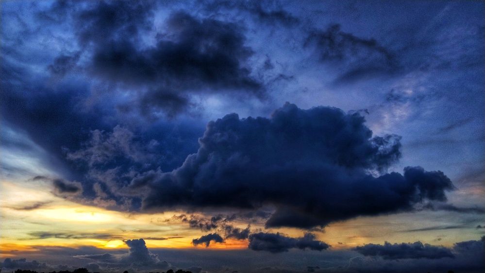 The clouds fly high