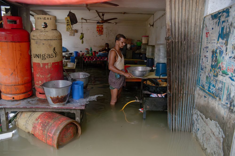 Cooking in Waterlogged Hotel