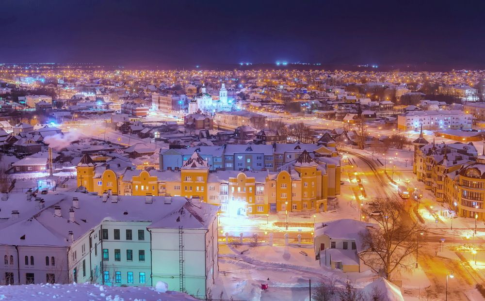 Ночной Тобольск.
