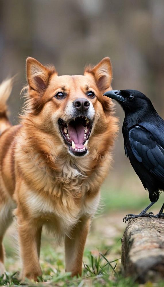 Собака и ворона