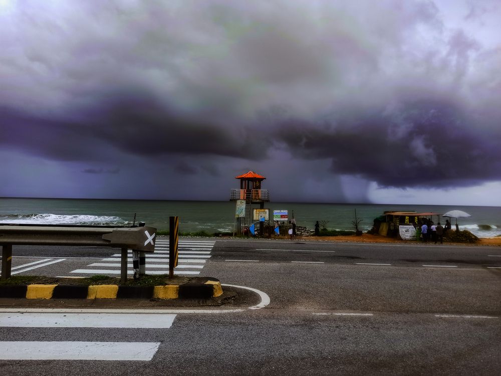 Rain storms in the Arabian Sea