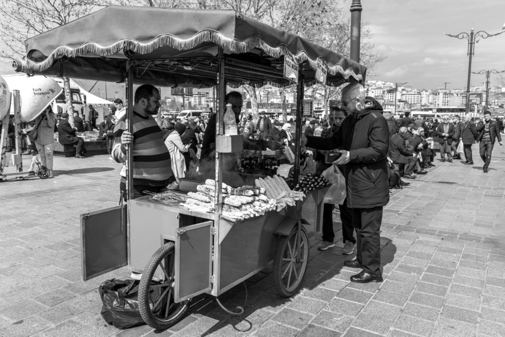 Seller of roasted chestnuts