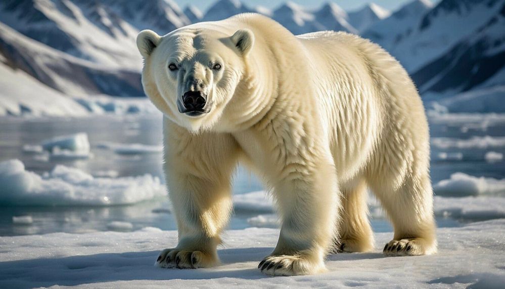 Белый полярный медведь.