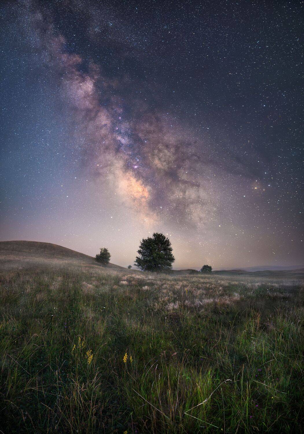 Milky way rising above the hills, Didgori Valley, Georgia. Milky way rising above the hills, Didgori Valley, Georgia.