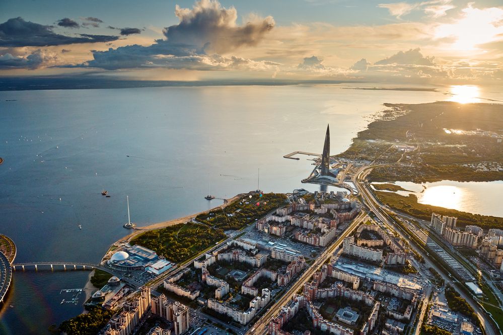 Лахта Центр на закате. Санкт-Петербург