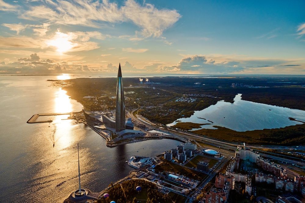 Лахта Центр на закате. Санкт-Петербург
