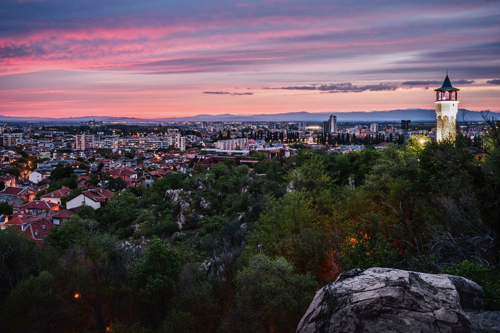 The Lights of Plovdiv and The Clock Tower