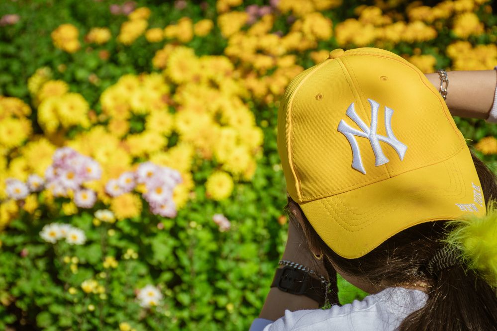 Yello cap and yello flowers