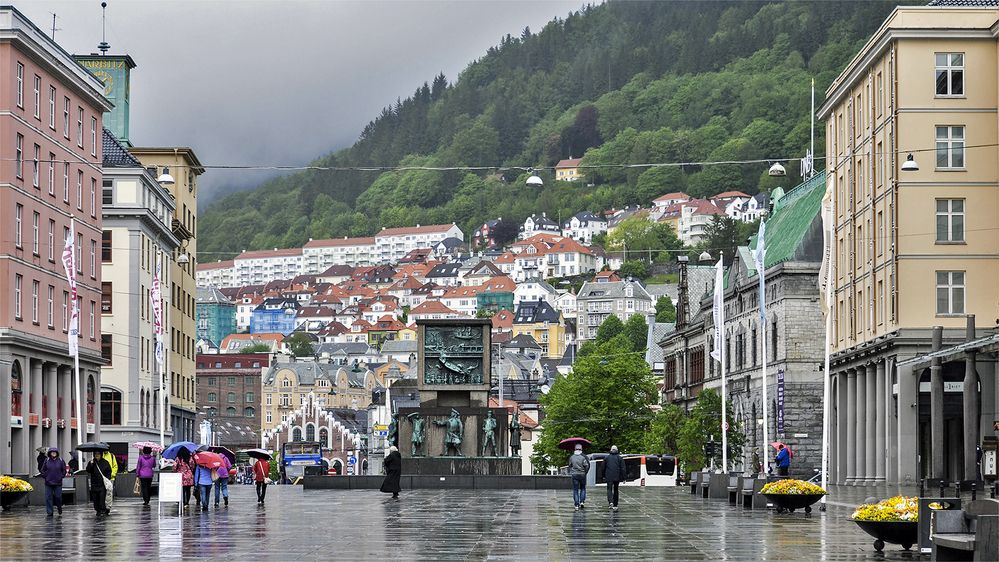 In rainy Bergen