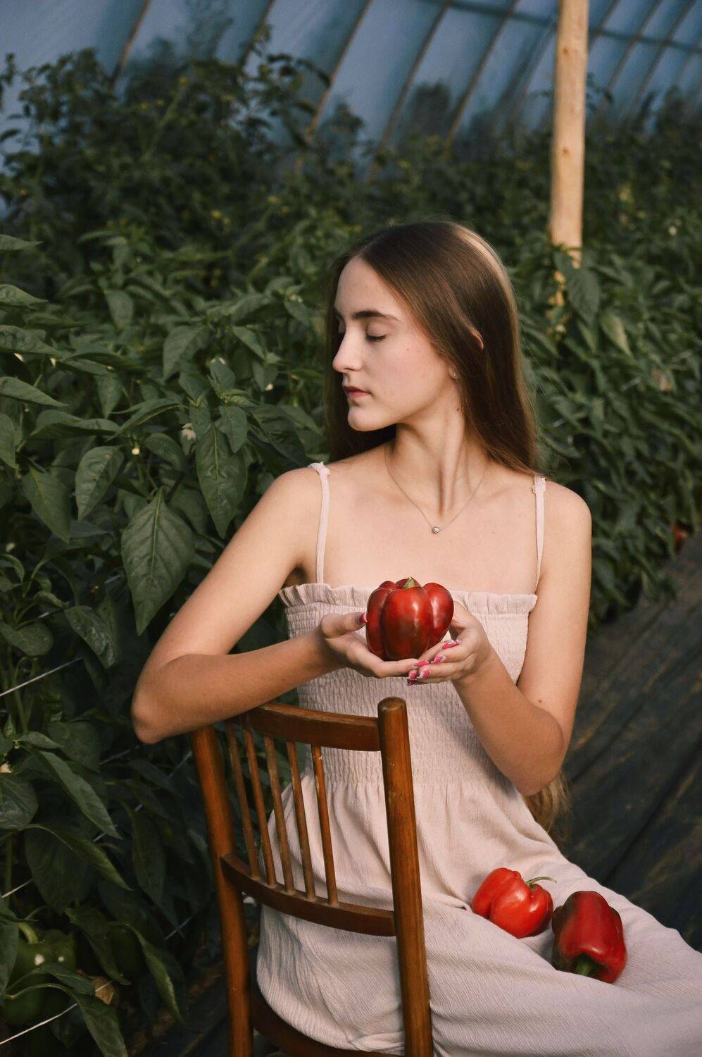 Girl and paprika