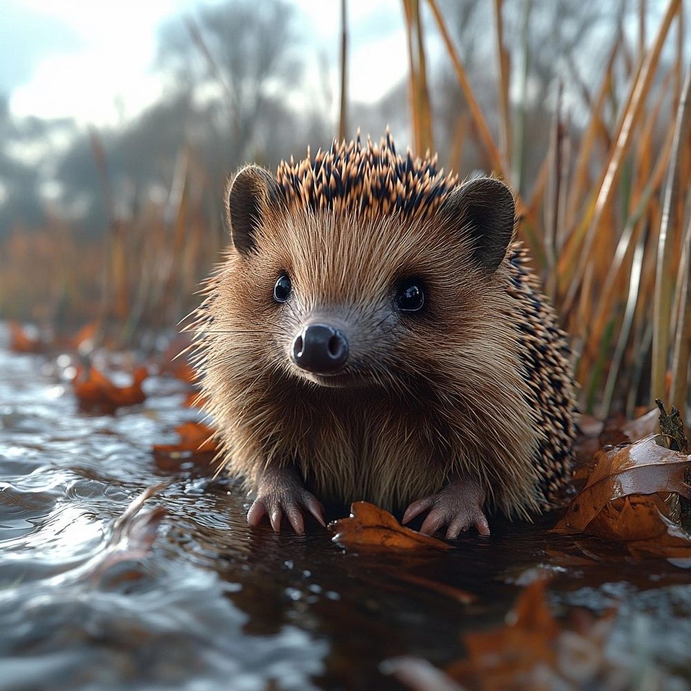 Ежик в реке