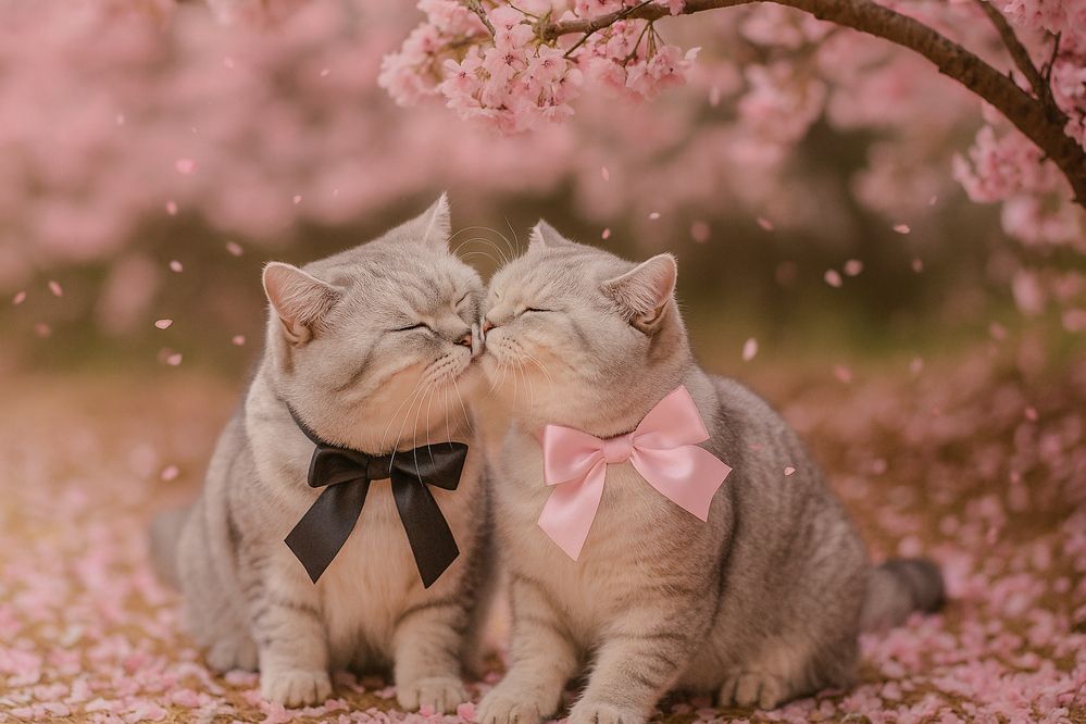 Two souls beneath the sakura—alive, gentle, and full of hope.