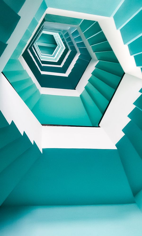 The blue hexagonal spiral