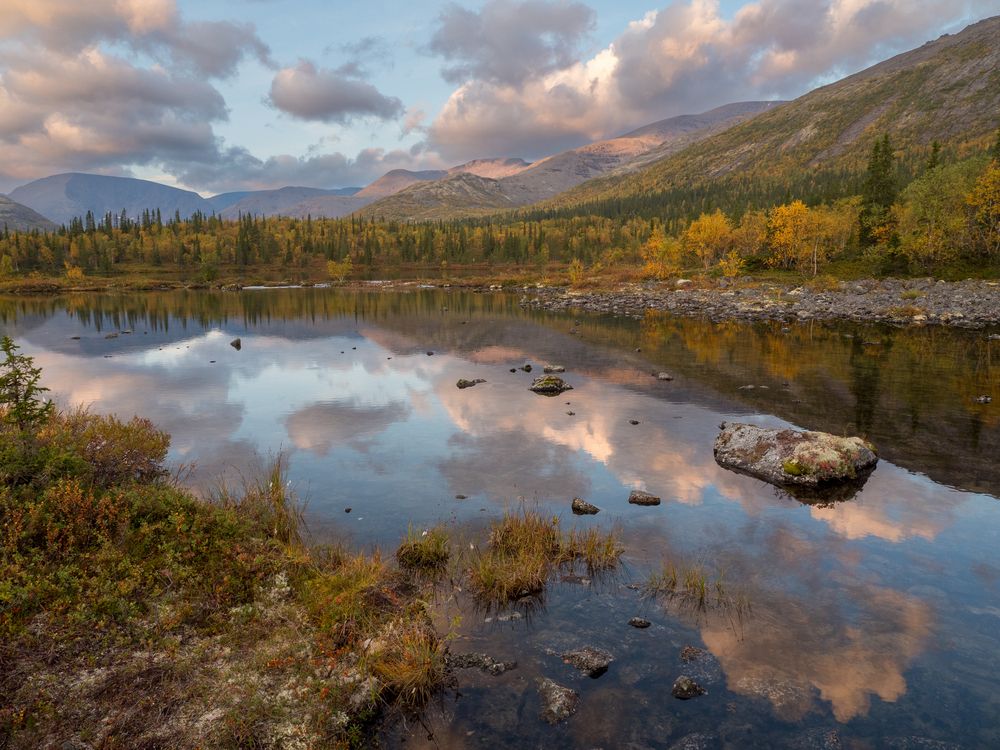 Осеннее утро на озере