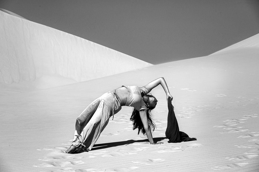 Native womn at the desert