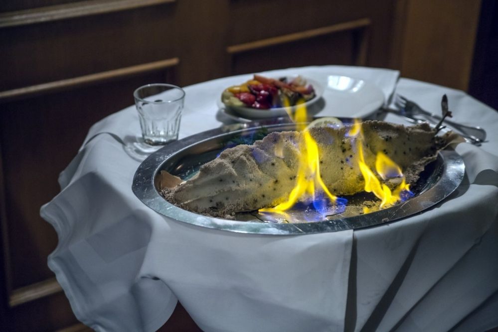 Осетрина в кляре.