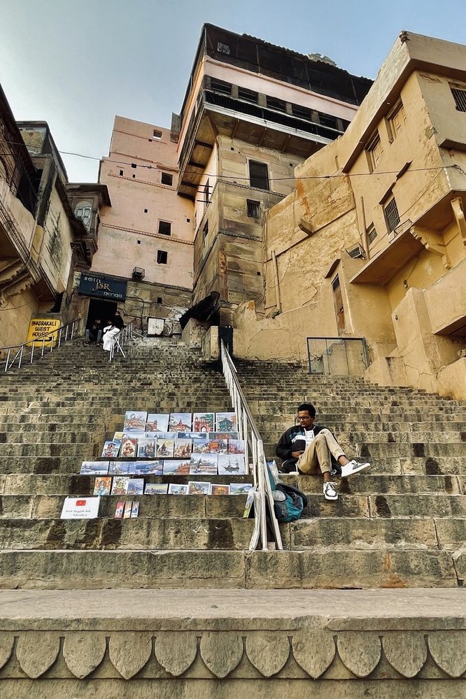 Climbing is an art and so are the stairs of Varanasi.