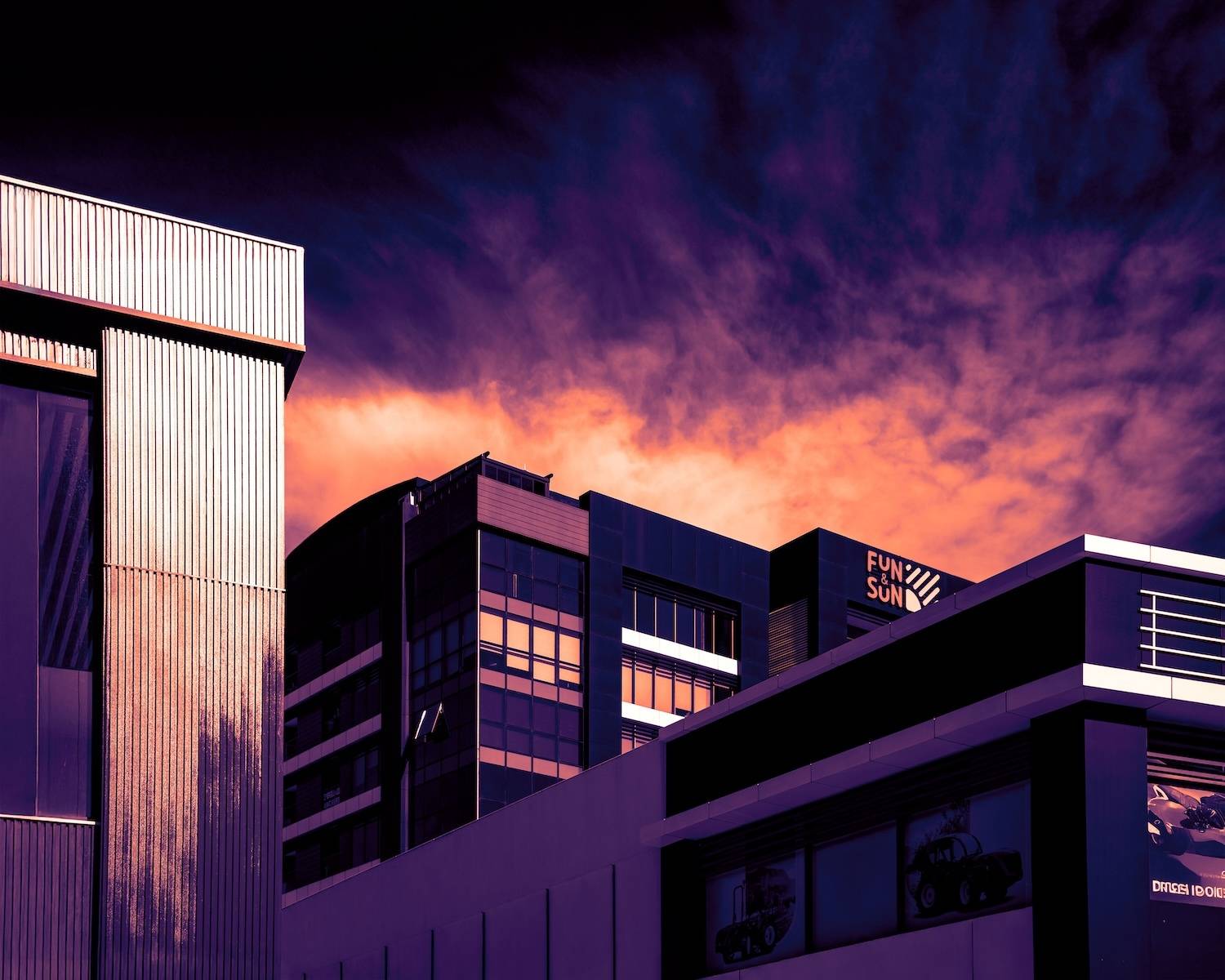 A Dramatic October Sunset in Downtown