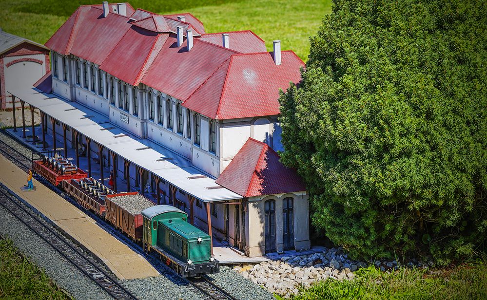 Mini train at the station